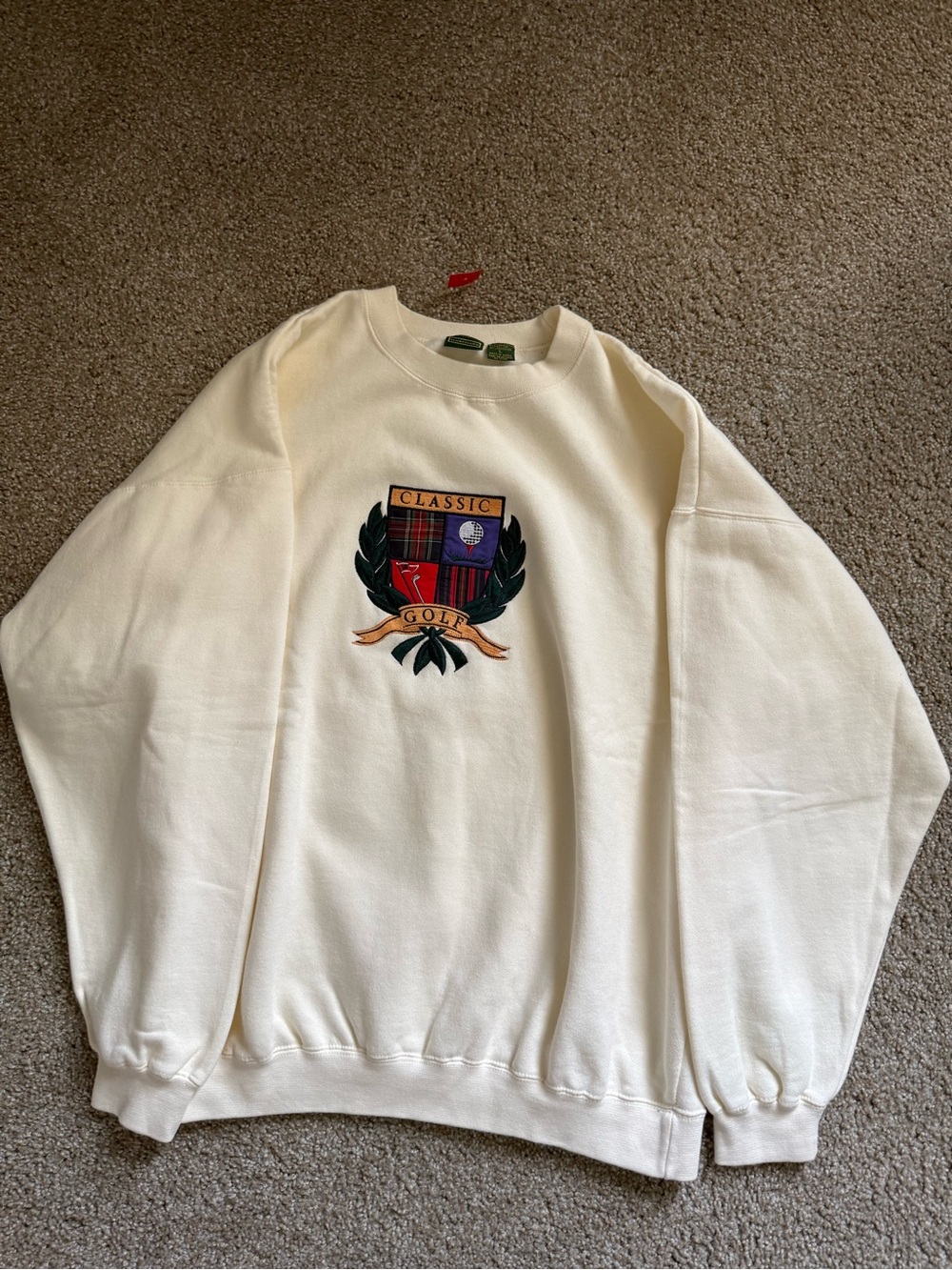 Classic Golf Crest Crewneck Sweatshirt - Cream